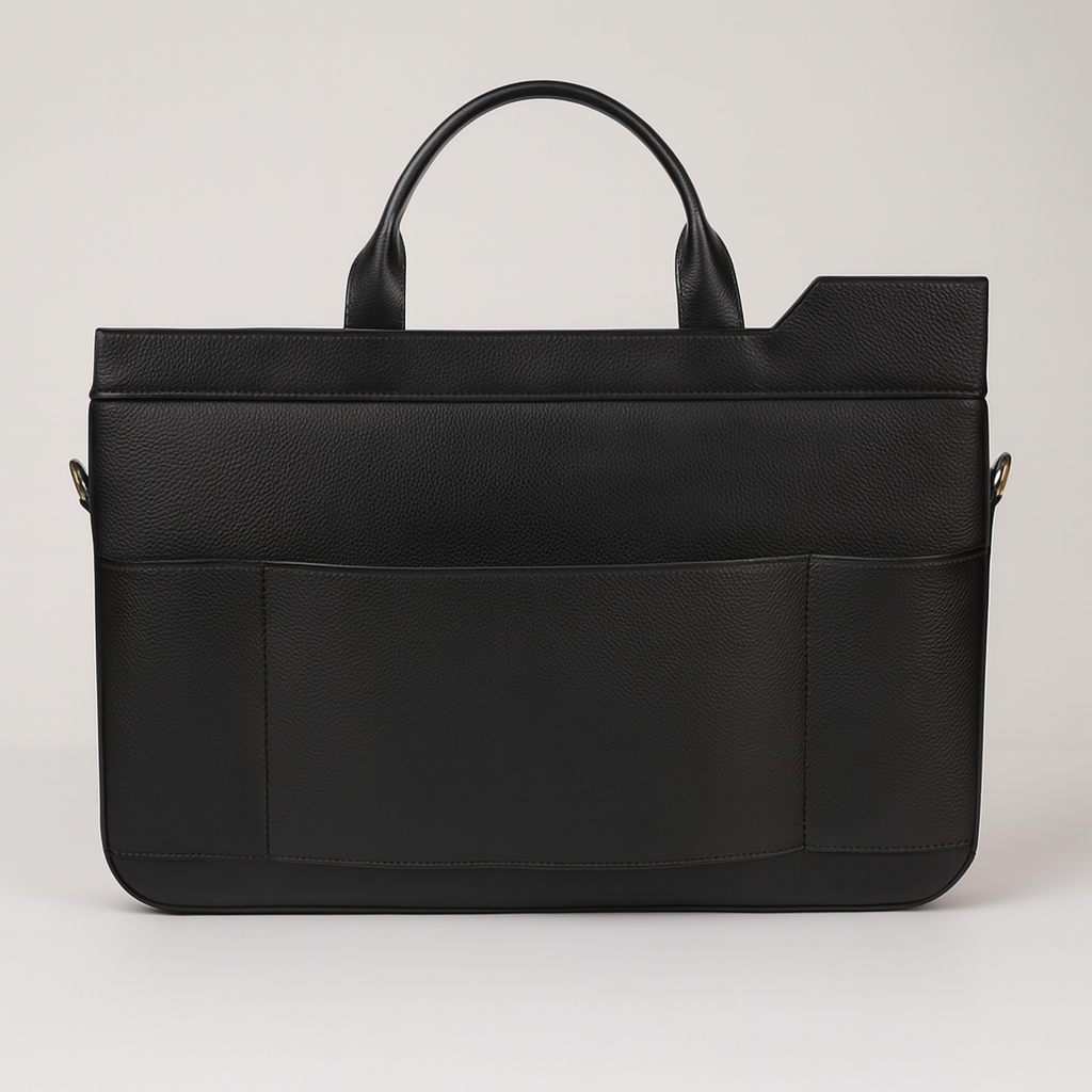 Back view of ExecutiveCraft Tote showing exterior slip pocket detail.