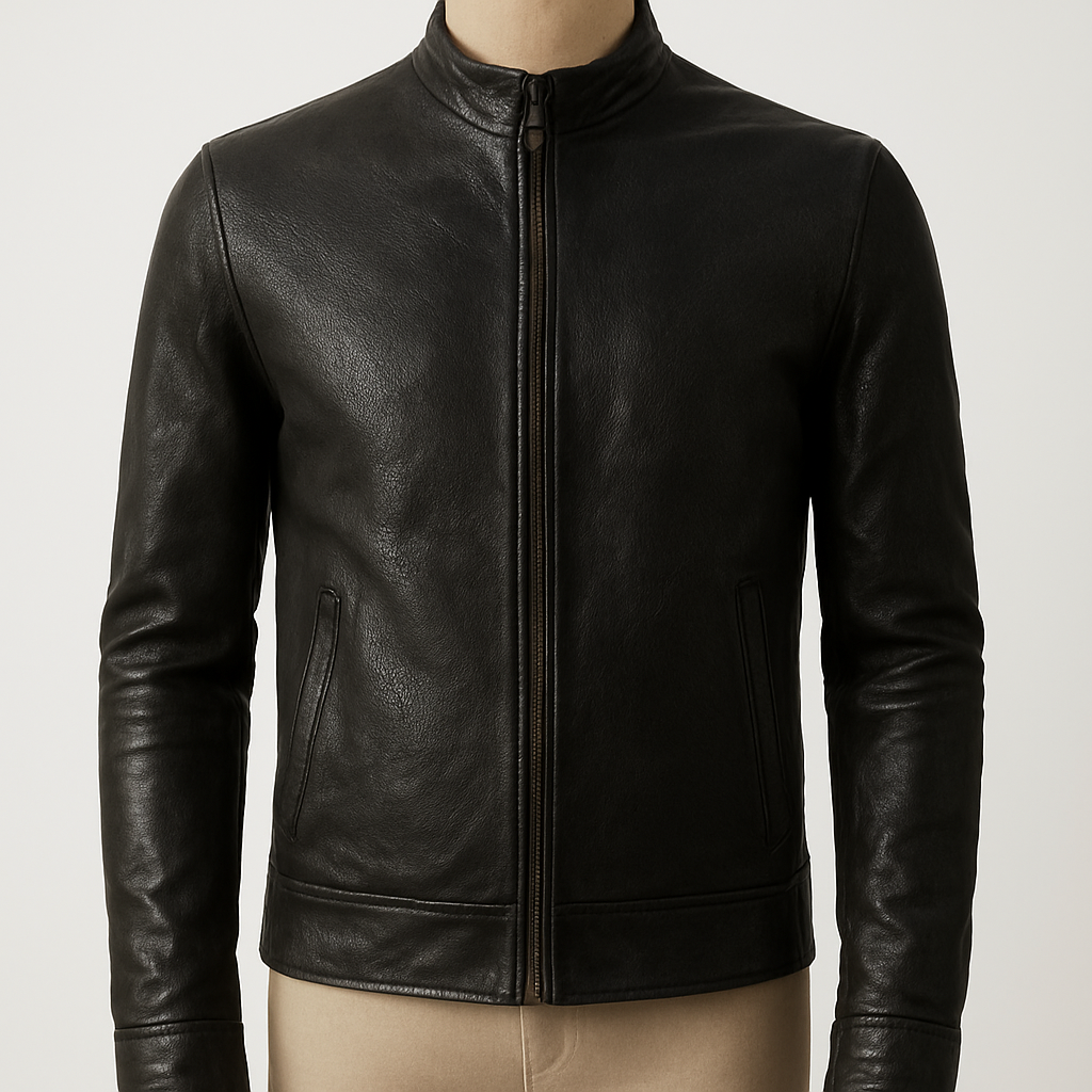 JetForm™ – Black Lambskin Racer Jacket