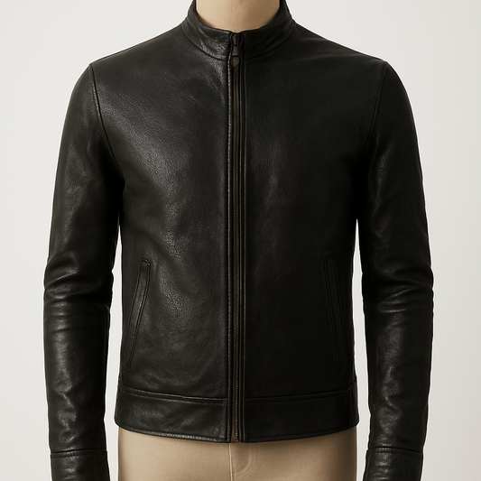 JetForm™ – Black Lambskin Racer Jacket