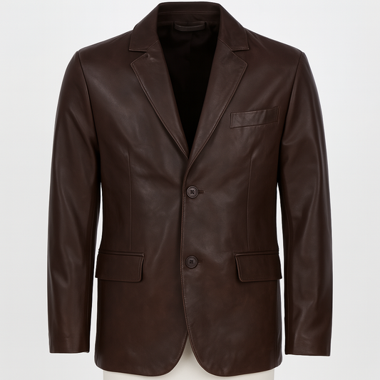 Brown Leather Blazer